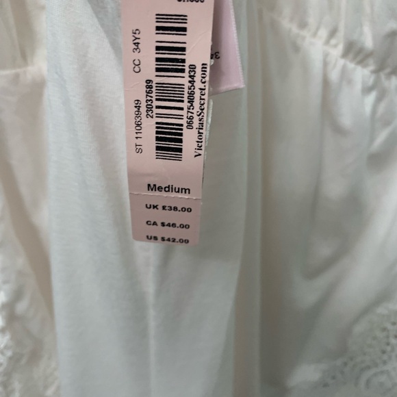 NWT Victoria's Secret White Lace Trim T Back Romper Womens Sleepwear Lingerie M - Picture 6 of 14